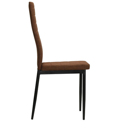 Dining Chairs 2 pcs Brown Fabric