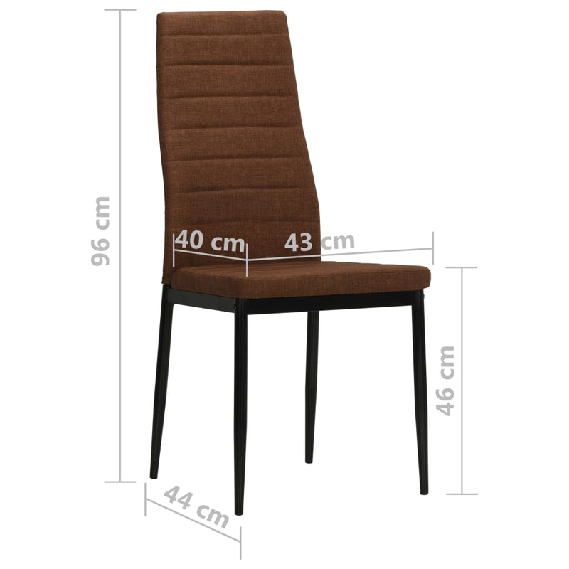 Dining Chairs 4 pcs Brown Fabric