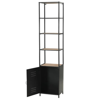 Bookcase Solid Firwood and Steel 40.5x32.5x180 cm