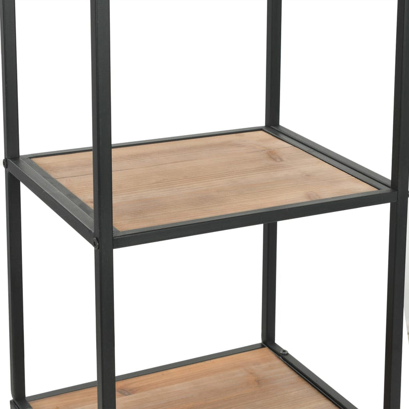 Bookcase Solid Firwood and Steel 40.5x32.5x180 cm