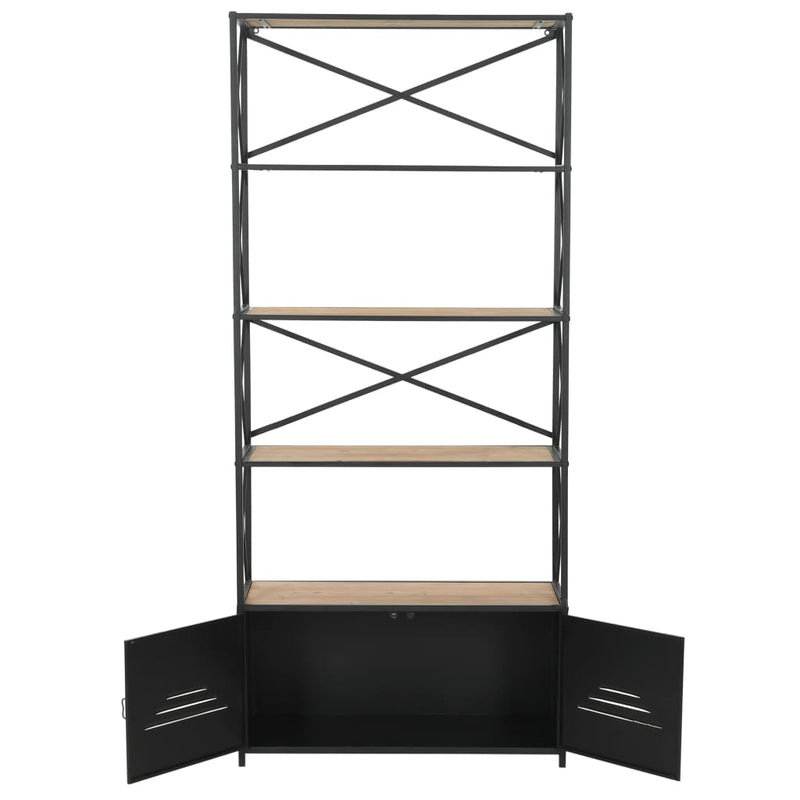 Bookcase Solid Firwood and Steel 80x32.5x180 cm