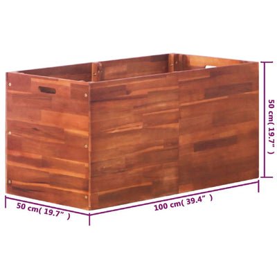 Garden Raised Bed Acacia Wood 100x50x50 cm