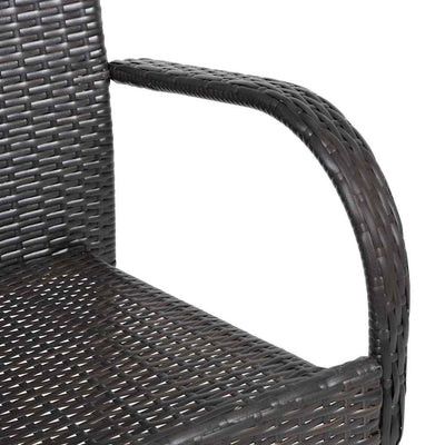 Stackable Outdoor Chairs 2 pcs Poly Rattan Brown