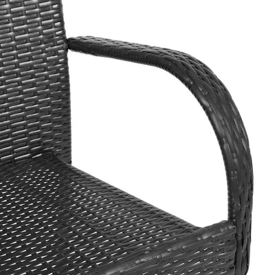 Stackable Outdoor Chairs 2 pcs Poly Rattan Black