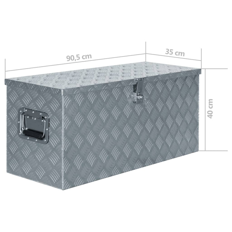 Aluminium Box 90.5x35x40 cm Silver