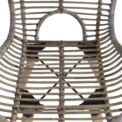 Dining Chairs 4 pcs Brown Natural Rattan