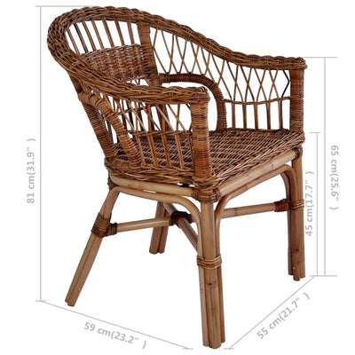 Outdoor Chair Natural Rattan Brown