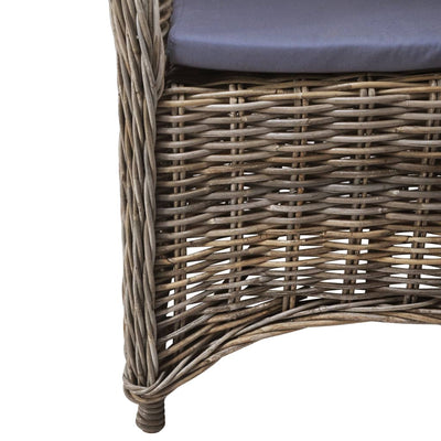 Outdoor Chairs 2 pcs with Cushions Natural Rattan