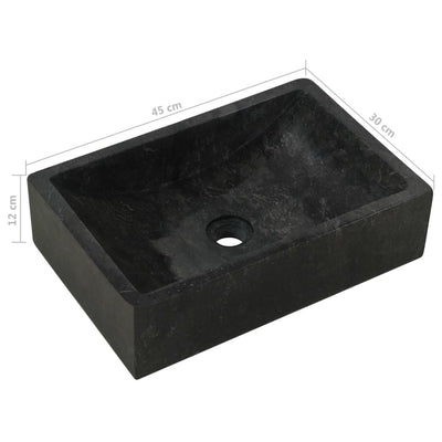 Sink 45x30x12 cm Marble Black
