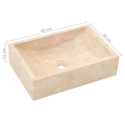 Sink 45x30x12 cm Marble Cream