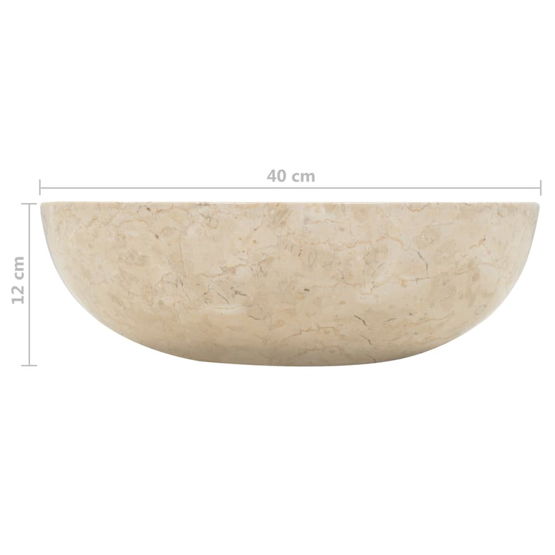 Sink 40x12 cm Marble Cream