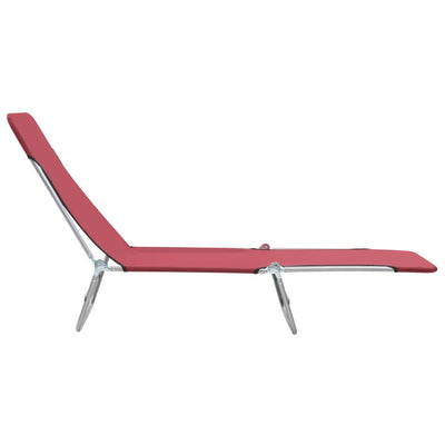 Folding Sun Loungers 2 pcs Steel and Fabric Red