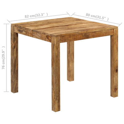 Dining Table Solid Mango Wood 82x80x76 cm