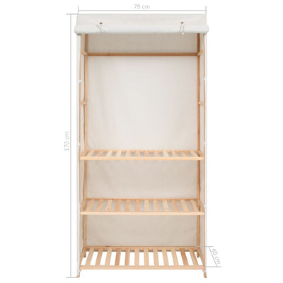 3-Tier Clothes Wardrobe 79x40x170 cm