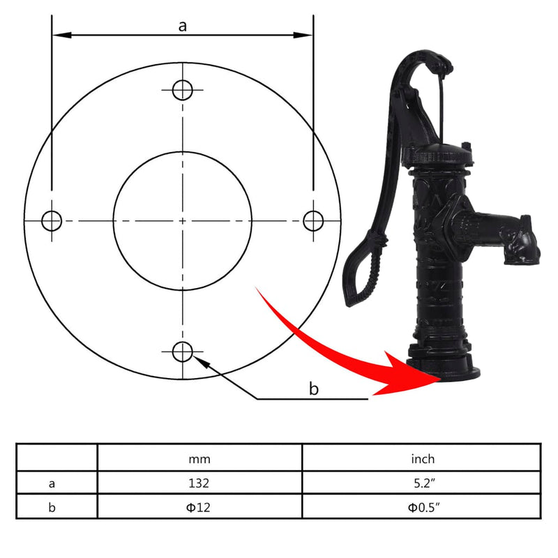 Garden Water Pump with Stand Cast Iron