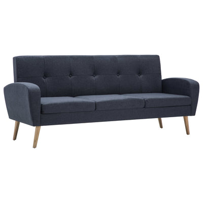 3-Seater Sofa Fabric Dark Grey