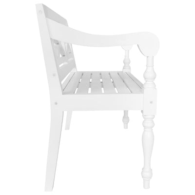 Batavia Bench 98 cm Solid Mahogany Wood White