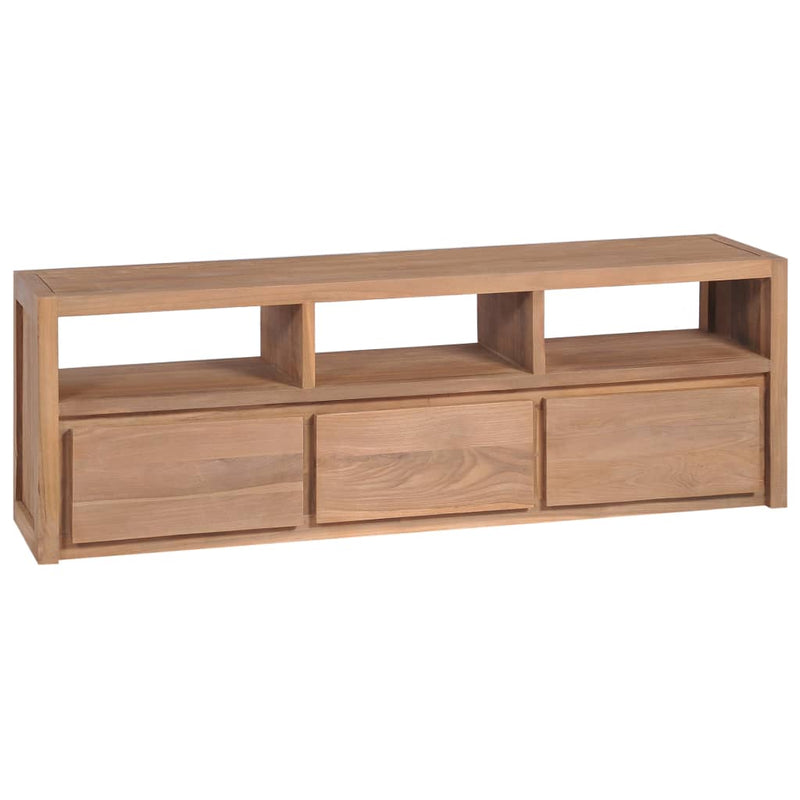 TV Cabinet Solid Teak Wood with Natural Finish 120x30x40 cm