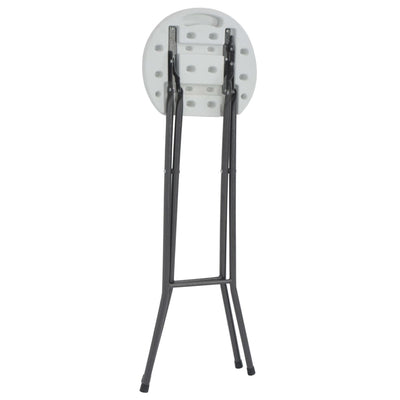 Folding Bar Stools 2 pcs HDPE and Steel White