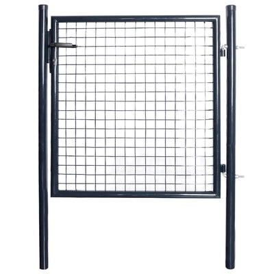 Mesh Garden Gate Galvanised Steel 85.5x100 cm Grey