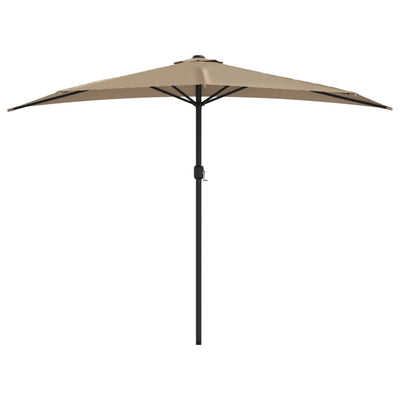 Garden Parasol with Aluminium Pole Taupe 300x155 cm Half