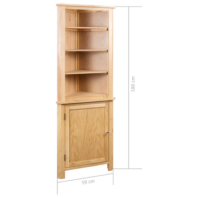 Corner Cabinet 59x36x180 cm Solid Oak Wood