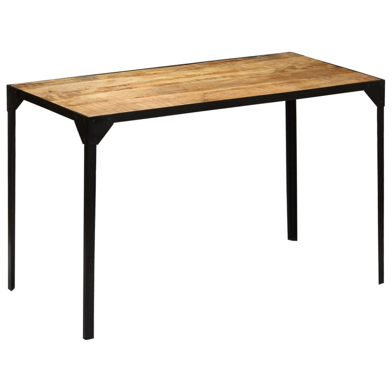 Dining Table Solid Rough Mange Wood and Steel 120 cm