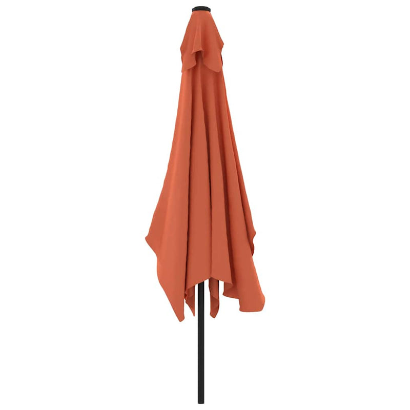 Garden Parasol with Metal Pole 300x200 cm Terracotta