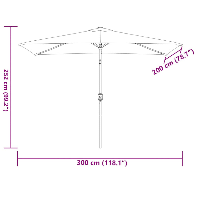 Garden Parasol with Metal Pole 300x200 cm Terracotta