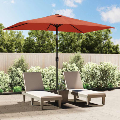 Garden Parasol with Metal Pole 300x200 cm Terracotta