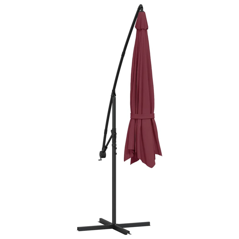 Cantilever Garden Parasol with Aluminium Pole 350 cm Bordeaux Red