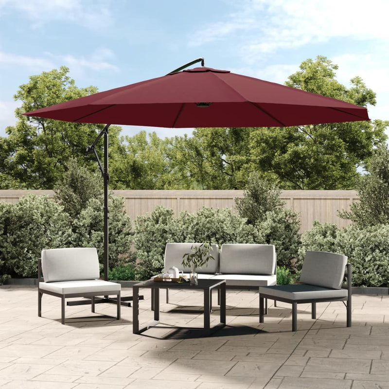 Cantilever Garden Parasol with Aluminium Pole 350 cm Bordeaux Red