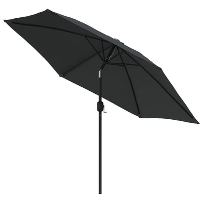 Garden Parasol with LED Lights and Steel Pole 300cm Anthracite