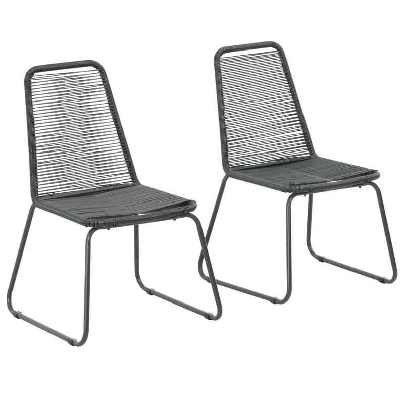 Outdoor Chairs 2 pcs Poly Rattan Black