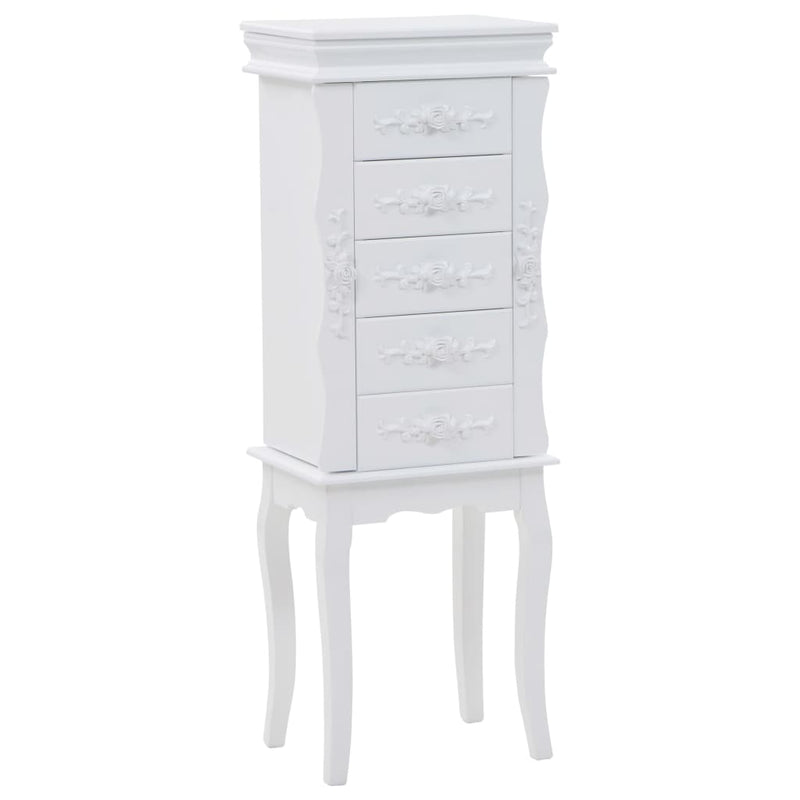 Free Standing Jewelery Cabinet White