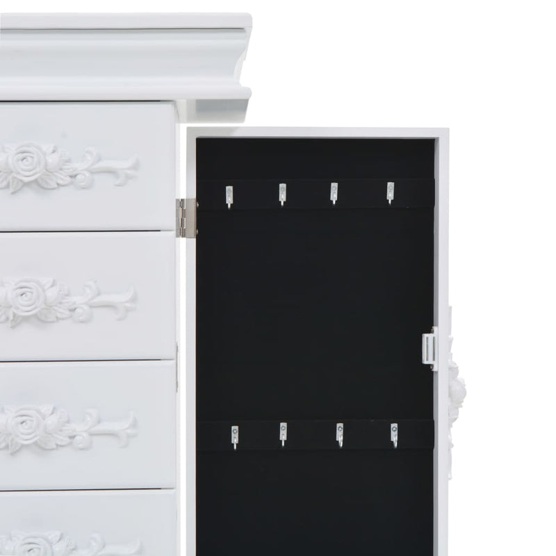 Free Standing Jewelery Cabinet White