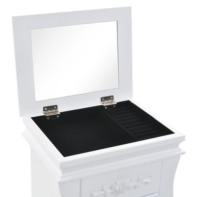 Free Standing Jewelery Cabinet White