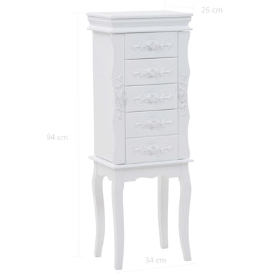 Free Standing Jewelery Cabinet White