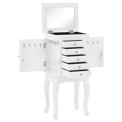 Free Standing Jewelery Cabinet White