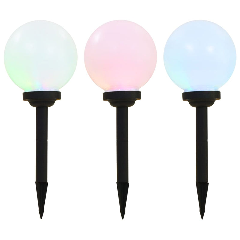 Outdoor Solar Lamps 3 pcs LED Spherical 20 cm RGB