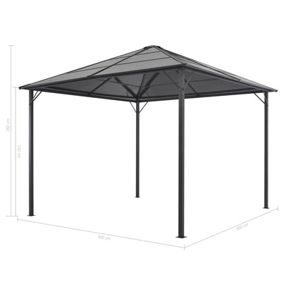 Gazebo with Curtain Aluminium 3x3 m Black