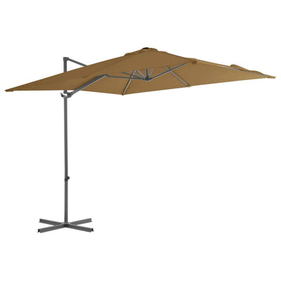 Cantilever Garden Parasol with Steel Pole Taupe 250x250 cm