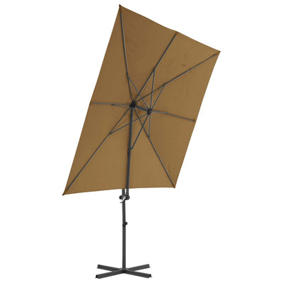 Cantilever Garden Parasol with Steel Pole Taupe 250x250 cm