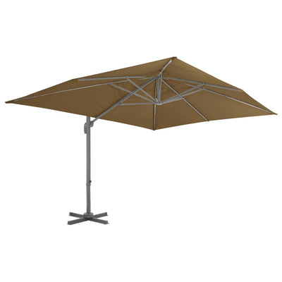 Cantilever Garden Parasol with Aluminium Pole 400x300 cm Taupe