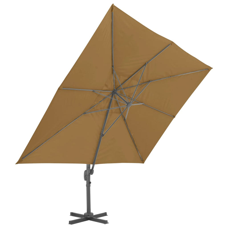 Cantilever Garden Parasol with Aluminium Pole 400x300 cm Taupe