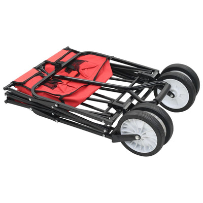 Folding Hand Trolley Steel Red