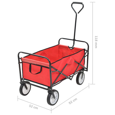 Folding Hand Trolley Steel Red