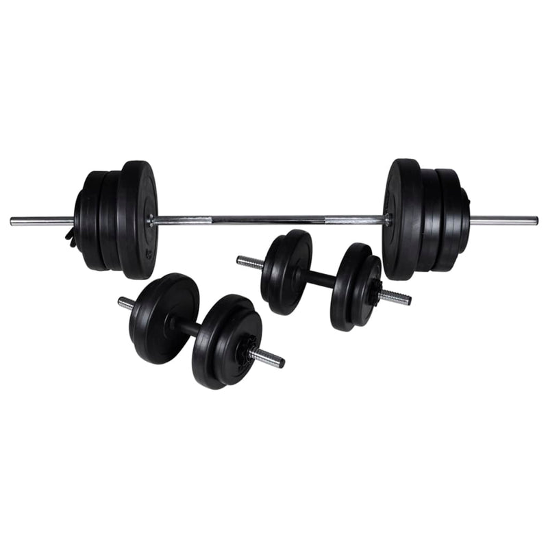 Workout Bench with Barbell and Dumbbell Set 60.5 kg