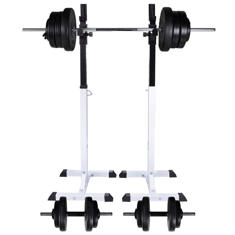 Barbell Squat Rack with Barbell and Dumbbell Set 60.5 kg