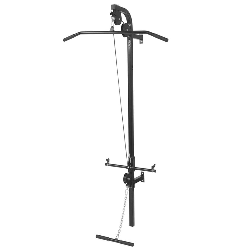 Wall-mounted Power Tower with Barbell and Dumbbell Set 60.5 kg